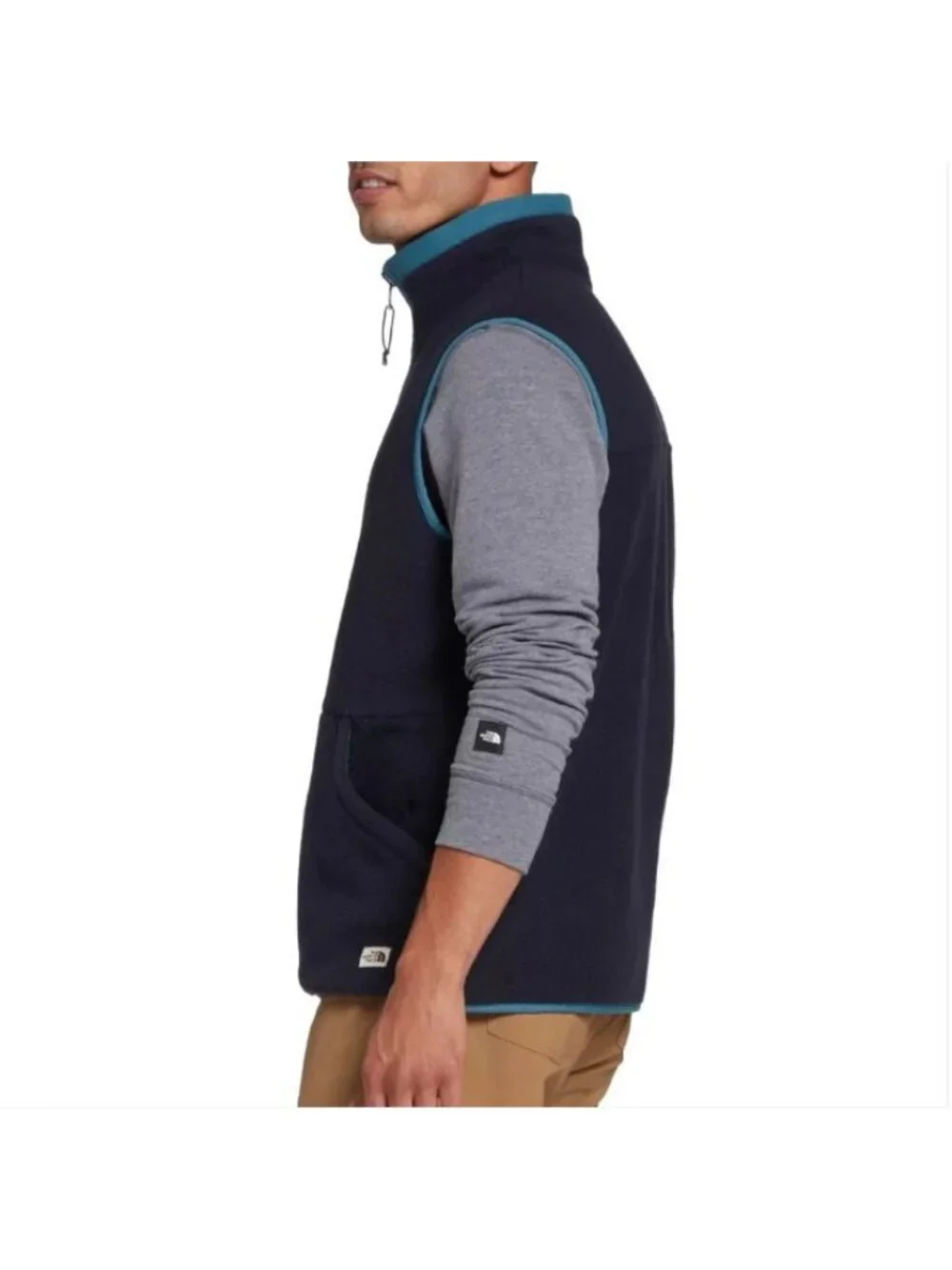 The North Face Men's Navy Teal Carbondale Fleece Full Zip Vest Size Large 2898